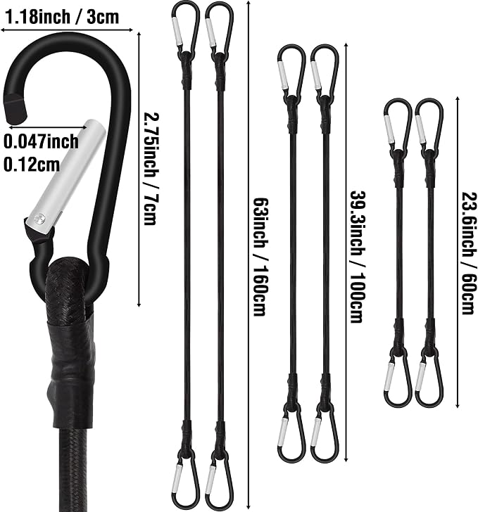6 Piece Bungee Cords with Hooks - Image 3