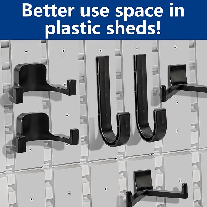 6 Pcs ABS Storage Shed Tool Hooks, Shed Tool Hangers Include J-Shape, U-Shape - Image 5