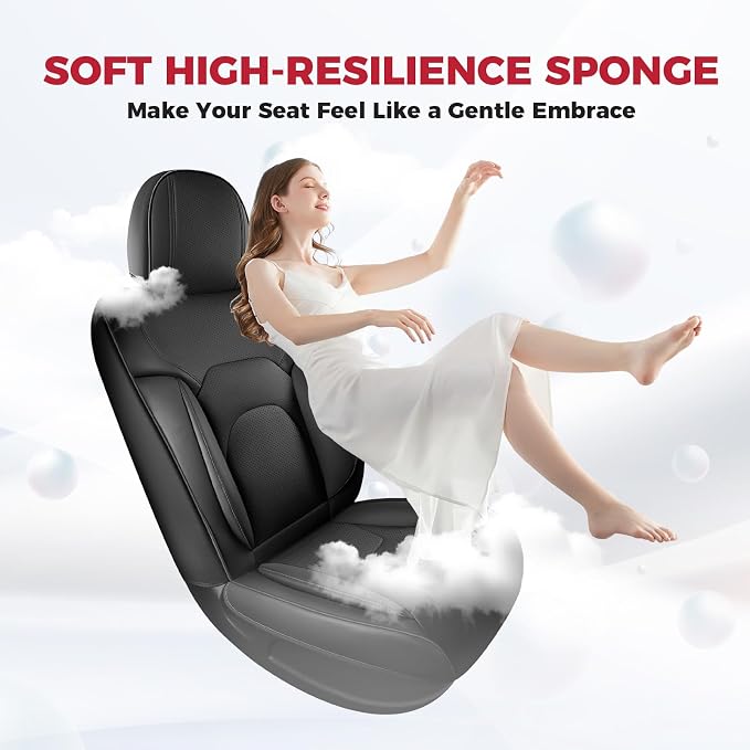 FREESOO Car Seat Covers Full Set, Waterproof Automotive Seat Covers, Leather - Image 2