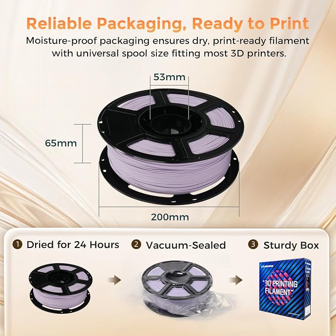 FLASHFORGE PLA Filament 1.75mm +/- 0.02mm, Matte Purple 3D Printer Filament 1kg - Image 7