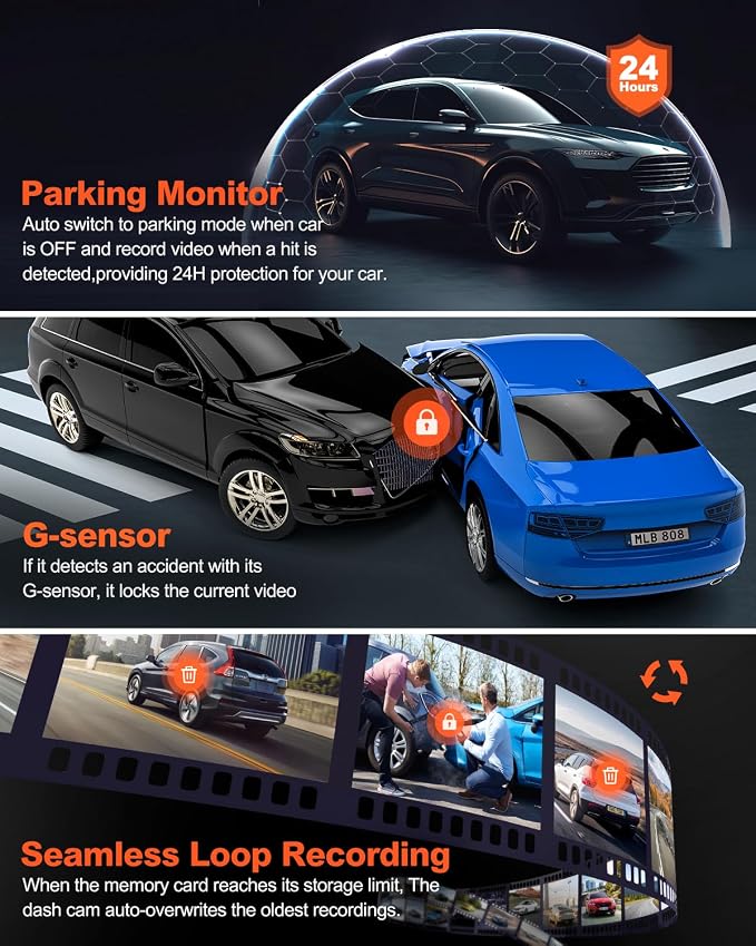 D21 Dash Cam, Real 4K Dash Camera Front 5G WiFi GPS, 157°Wide Angle Dash Camera - Image 5
