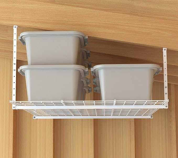Overhead adjustable Garage Storage Rack, Heavy Duty Steel Garage Storage System - Image 4