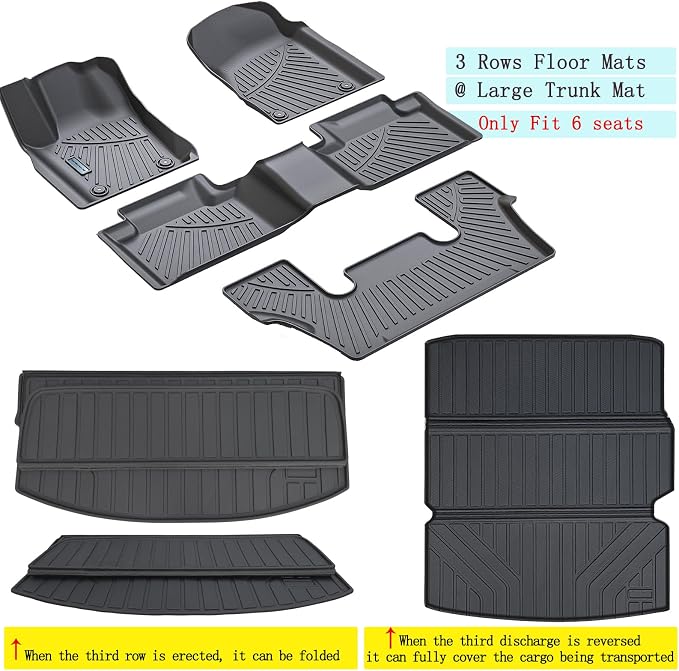 Floor Mats & Large Trunk Mat for 2016-2023 2024 Dodge Durango（Only Fit 6 - Image 2