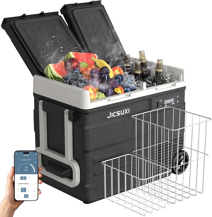 12 Car Refrigerator, 53Quart Dual Zone 12V Car Fridge Portable Freezer by JicSuXi