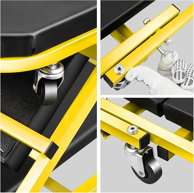 DNA MOTORING 40 Inches Folding 2 in 1 Rolling Z Creeper, Adjustable Roller - Image 6