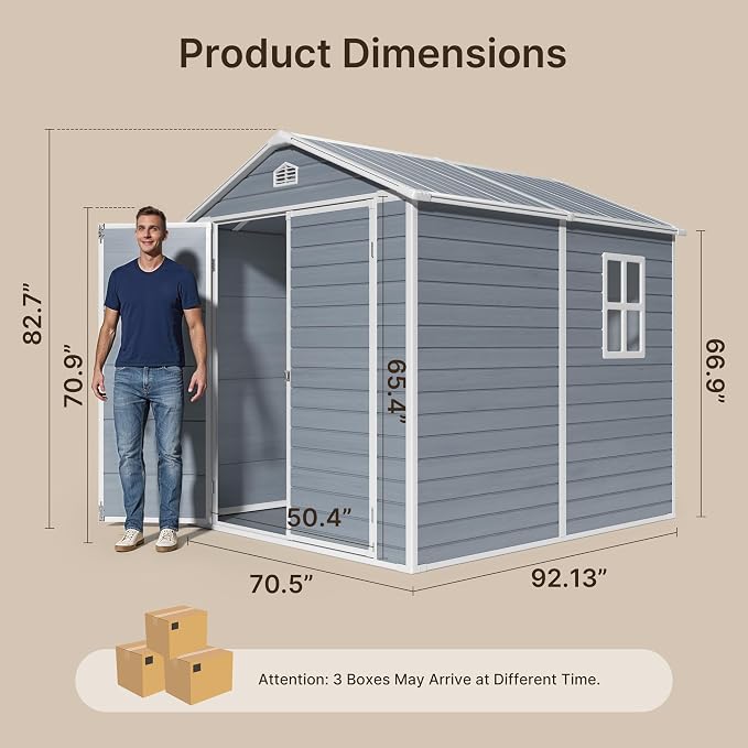 Gizoon 8x6 FT Outdoor Storage Shed - Image 6