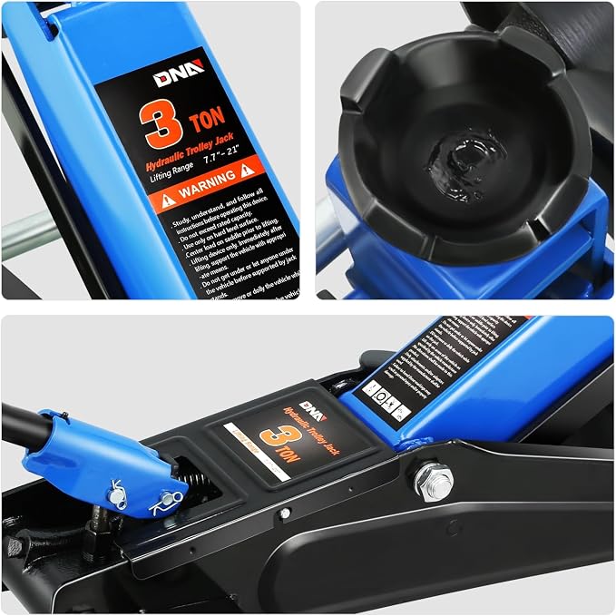 DNA MOTORING 3 Ton Low Profile Floor Jack, 3 tons Capacity Fast Lift Hydraulic - Image 6
