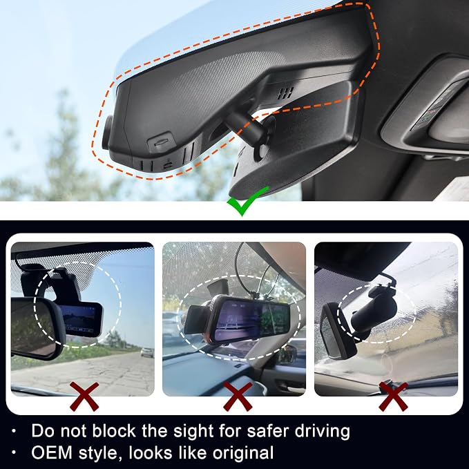 Front 4K & Rear 1080P Dash Cam Custom fit - Image 6