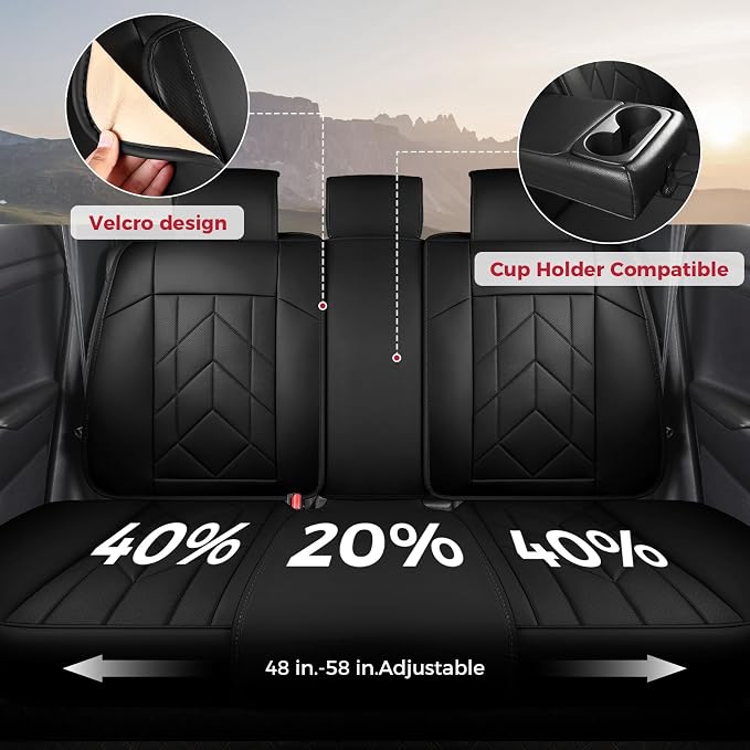 Black Car Seat Covers Full Set - Image 4