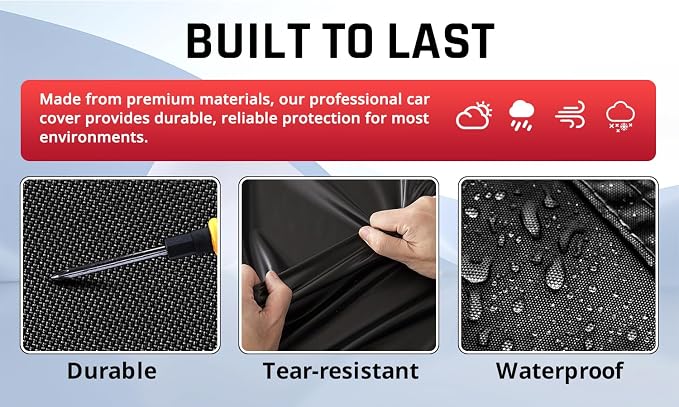 Full Exterior Covers with Red Stripe Design, Sedan Car Cover - Image 3