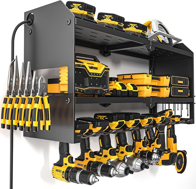 YYR Power Tool Organizer with Charging Station Wall Mount, Cordless Drill and by YYR