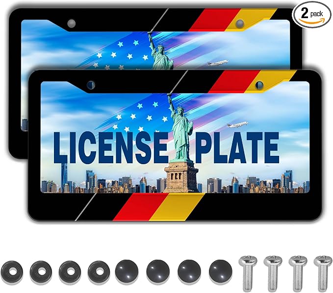 License Plate Protector Black, and Red License Plate Frames German Flag by Unknown