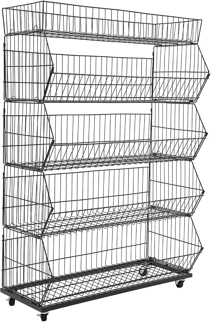 Retail Display Rack 5-Tier Market Merchandise Display Shelf Fruit Store Storage by Unknown