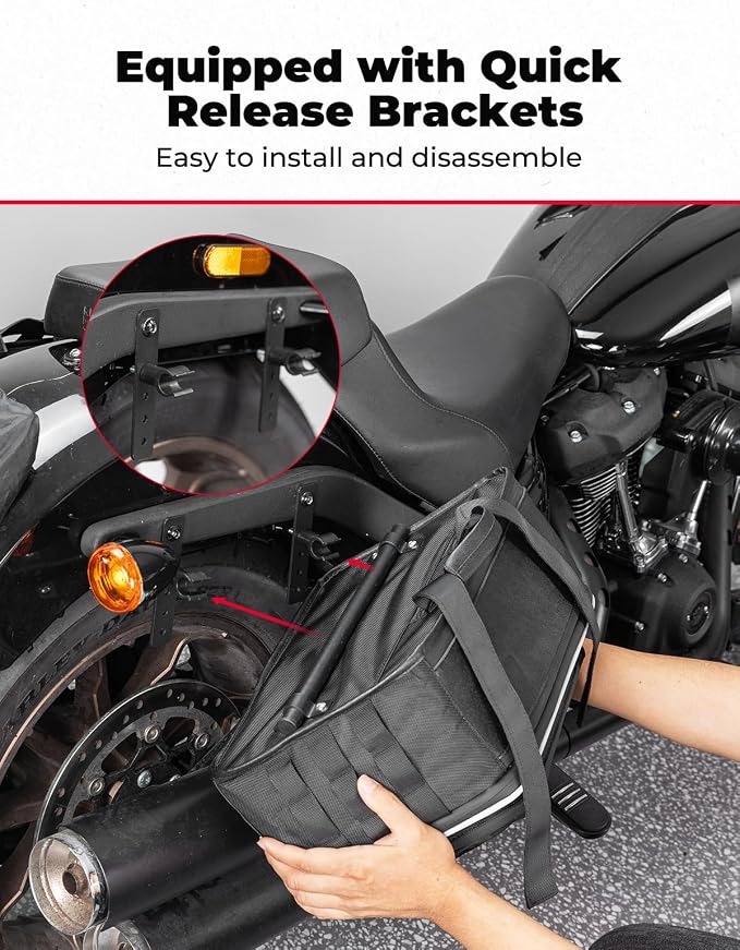 KEMIMOTO Motorcycle Saddlebags Expandable 22-30L - Image 3