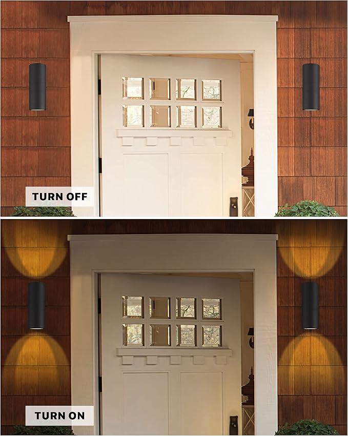 Ken & Ricky Outdoor Light Fixture, Modern Outdoor Sconce Wall Lights, Cylinder - Image 5