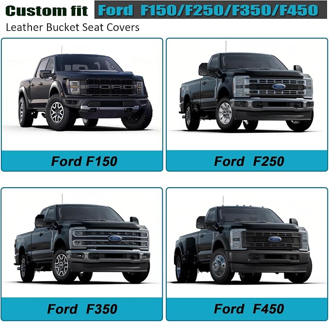 GIANT PANDA 2 Pcs Front 3D Air Mesh Car Seat Cover Custom Fit Ford F150 F250 - Image 2