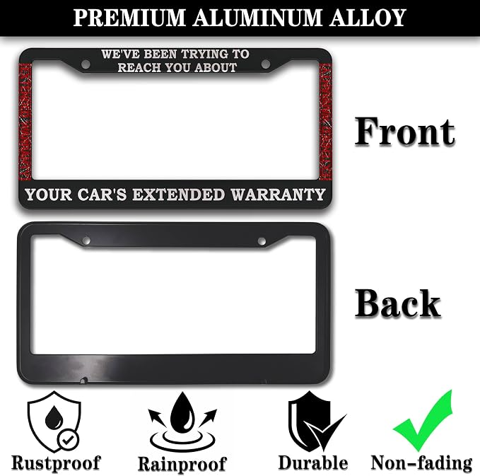 License Plate Frames Black and White License Plate Cover Car’s Extended - Image 3