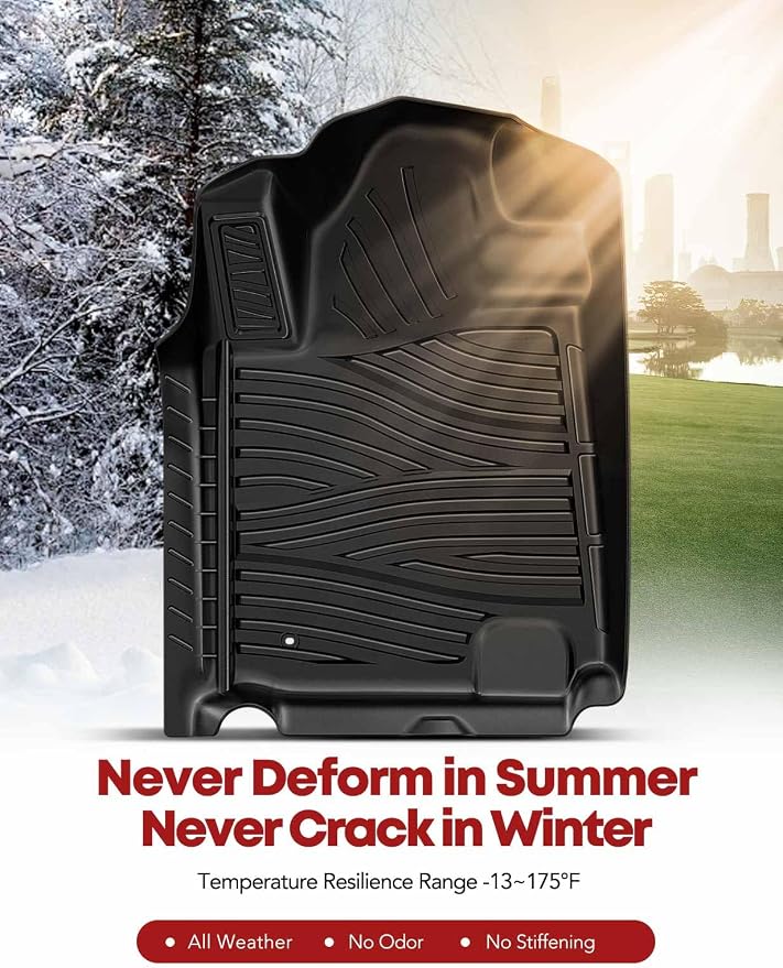 YHTAUTO Floor Mats Fit 2012-2021 Toyota Tundra CrewMax/Double Cab, TPE All - Image 8