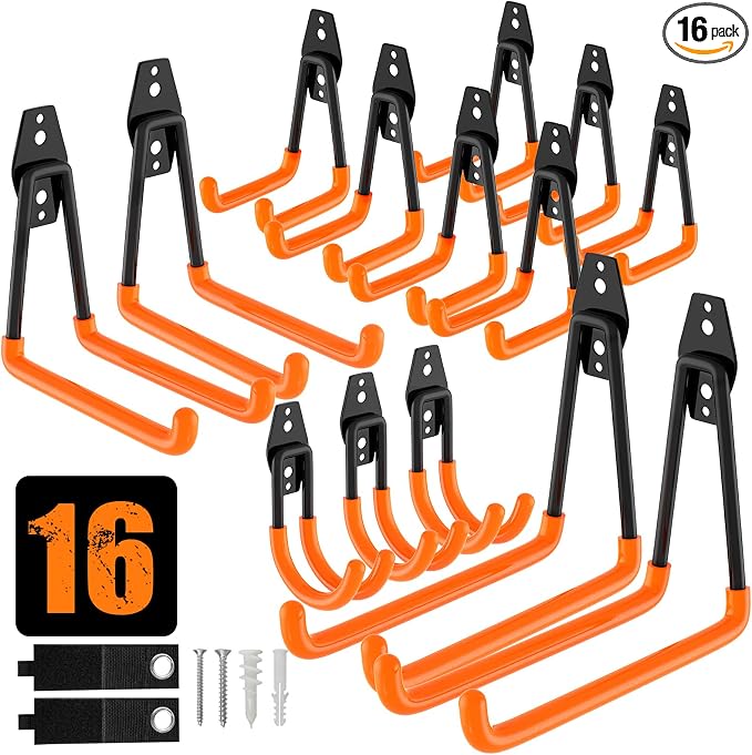 QcoQce 16 Pack Garage Hooks Heavy Duty by QcoQce