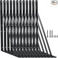12 Pack L18 x H 12" Black Heavy Duty Shelf Brackets by MHMYDZ