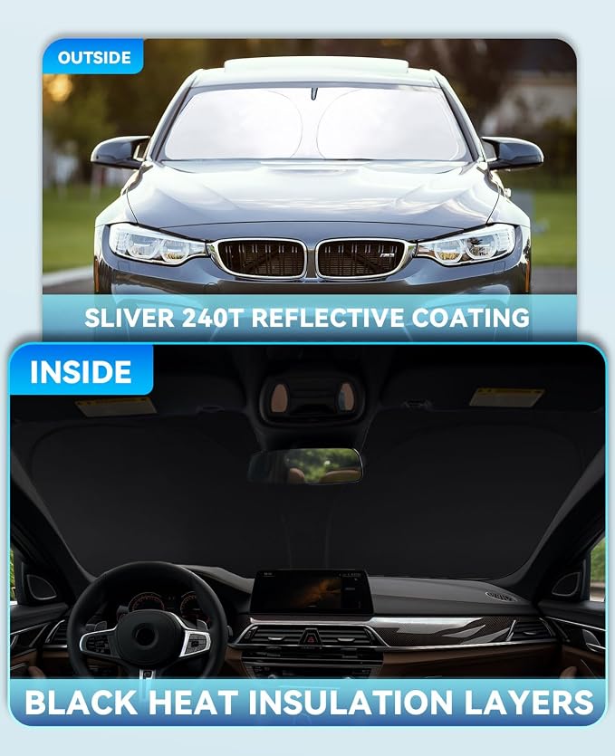 Windshield Sun Shade Sunshade for 2014-2016 2017 Audi Q5 SQ5 Premium, Premium - Image 4