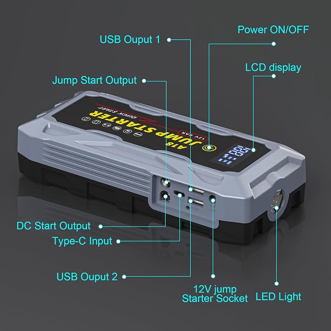 Car Jump Starter Portable 6000A Peak Battery Booster - Image 6
