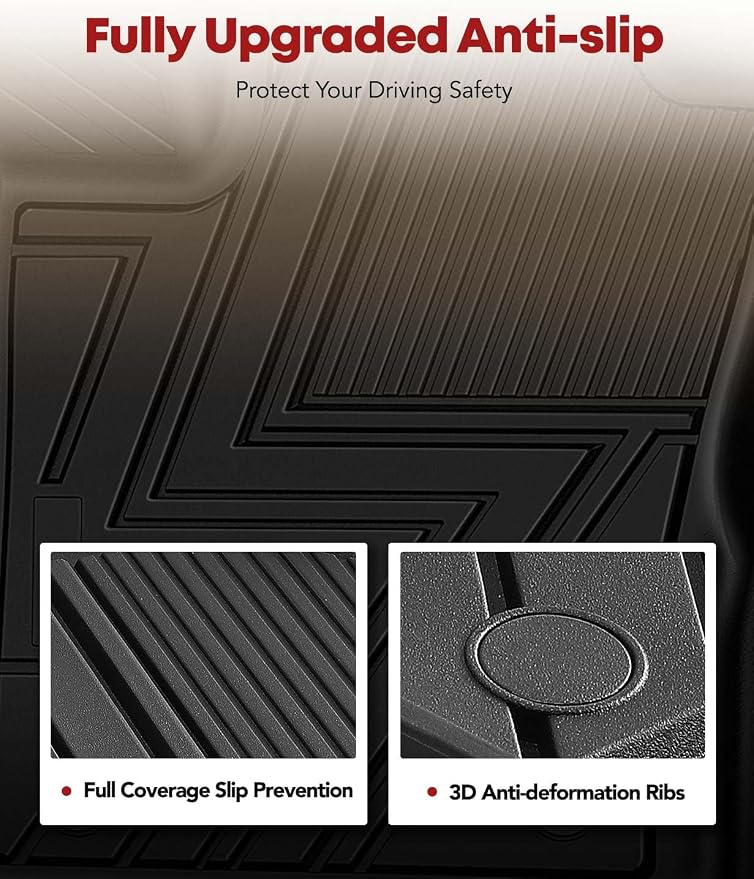 YHTAUTO Floor Mats Fit 2017-2025 Jeep Compass, TPE All Weather Car Mats - Image 4