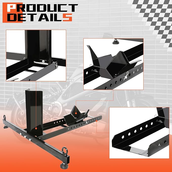 ECOTRIC Motorcycle Wheel Chock Stand Upright 1800lb Capacity, Adjustable - Image 7