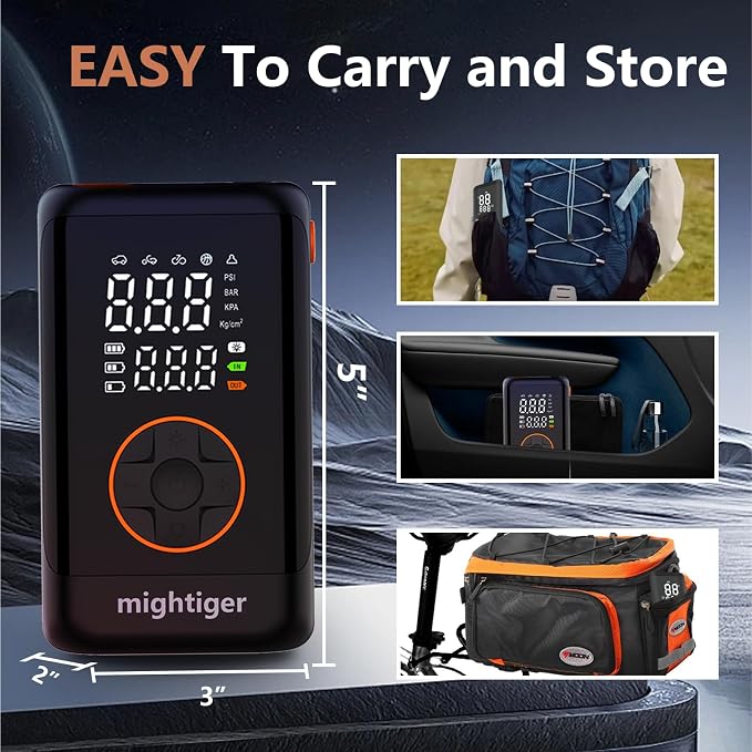 Tire Inflator Portable with Air Release Valve Mini Air Compressor Cordless with - Image 9