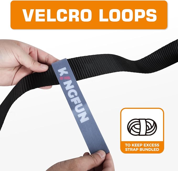 Kingfun Car Tie Down Straps for Trailers 4 Pack– Heavy Duty 2" x 120" Trailer - Image 7
