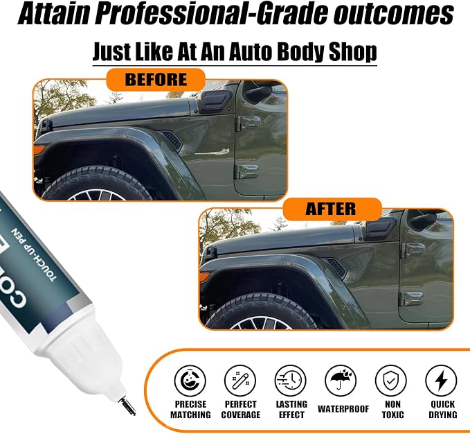 PGG Sarge Green Touch Up Paint for Jeep, Car Paint Pen Scratch Repair - Image 2