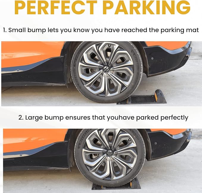 8 Pack Rubber Parking Guide Mat, Anti-Skid Garage Parking Mats, Self-Adhesive - Image 5