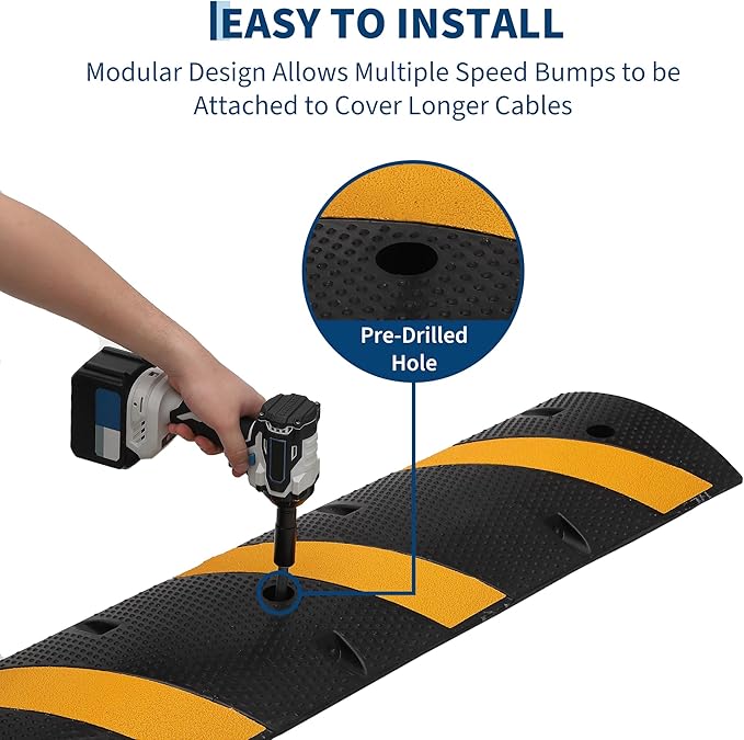 6FT Speed Bumps Wite End for Road, Heavy-Duty 25, 000 Lbs Capacity Traffic - Image 6