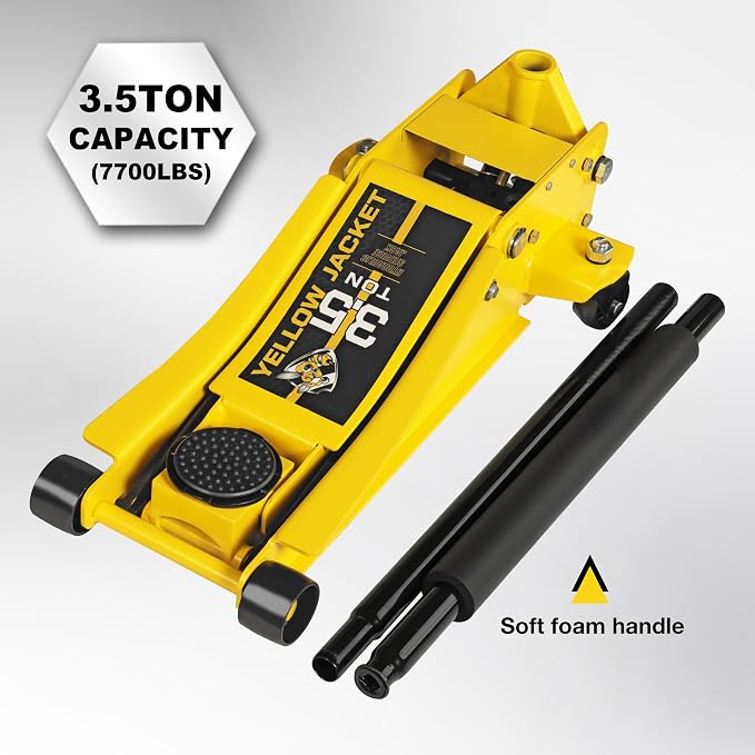 YELLOW JACKET 3.5 Ton Low Profile Floor Jack Quickly Lift Hydraulic Car Jack - Image 2