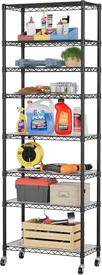SINGAYE 8 Garage Heavy Duty Shelving Unit Kitchen Pantry Close Home Organizers by SINGAYE