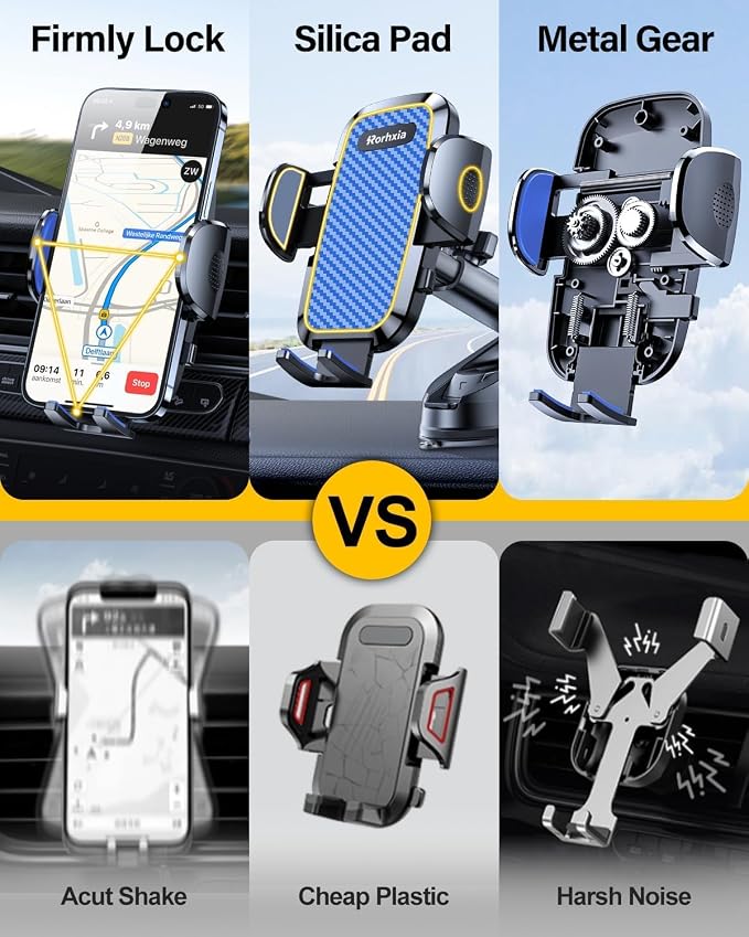 Blue 3-in-1 Phone Mount for Car Vent Dashboard Windshield Cell Phone Holder Car - Image 4