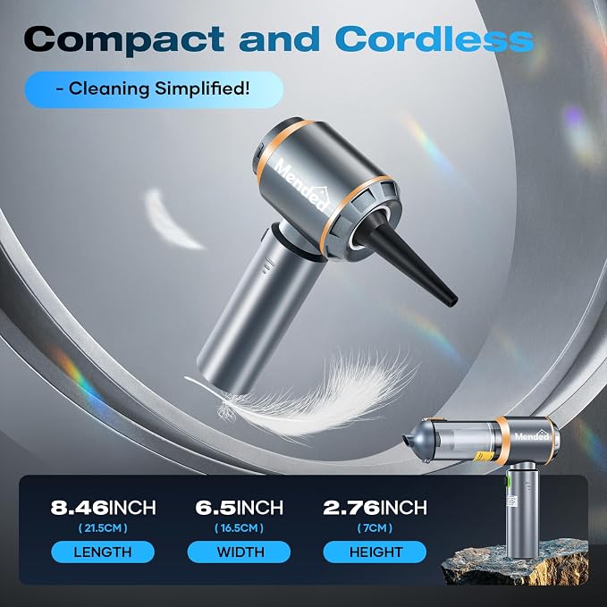 MENDED Handheld Car Vacuum Cleaner 15000PA Portable, Cordless 3 in 1 Handheld - Image 5