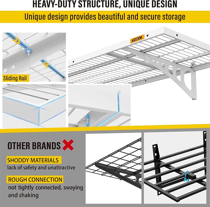 1.64x4ft 2Pack Wire Shelving Unit Heavy Duty Garage Storage Shelves Wall - Image 4