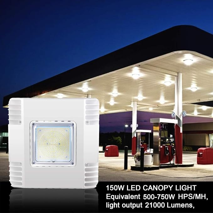 OSTEK 2 Pack LED Gas Station Canopy Light, 150W Carport Ceiling Light 5700K - Image 3