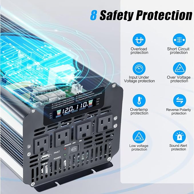 4000 Watt Power Inverter, Car Inverter 12V DC to 110V/120V AC Converter - Image 5