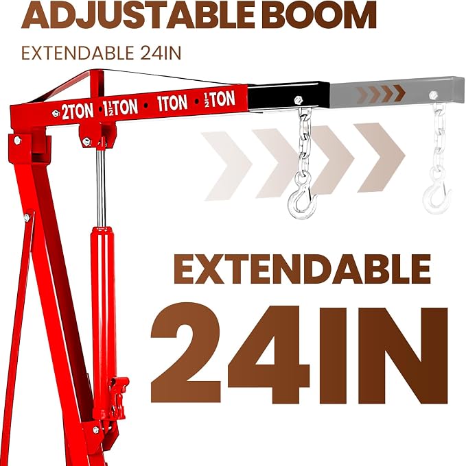 Engine Hoist 2 Ton/4409 lbs Heavy Duty Alloy Steel Cherry Picker Engine Hoist - Image 4
