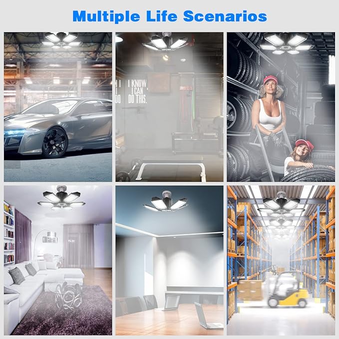 Garage Lights - 2Pack Super Bright 32000LM LED Garage Ceiling Light 6500K LED - Image 6