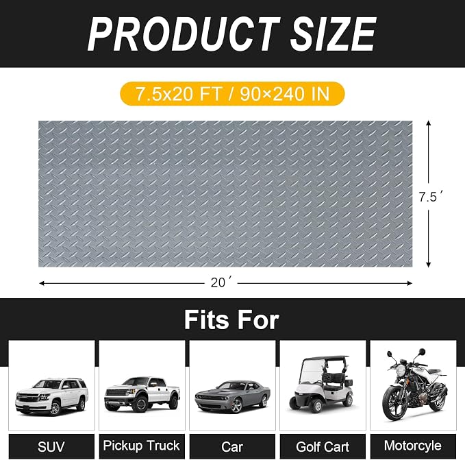 7.5x20 FT Garage Floor Mat, 2.8mm Thickened Flooring Roll - Image 2