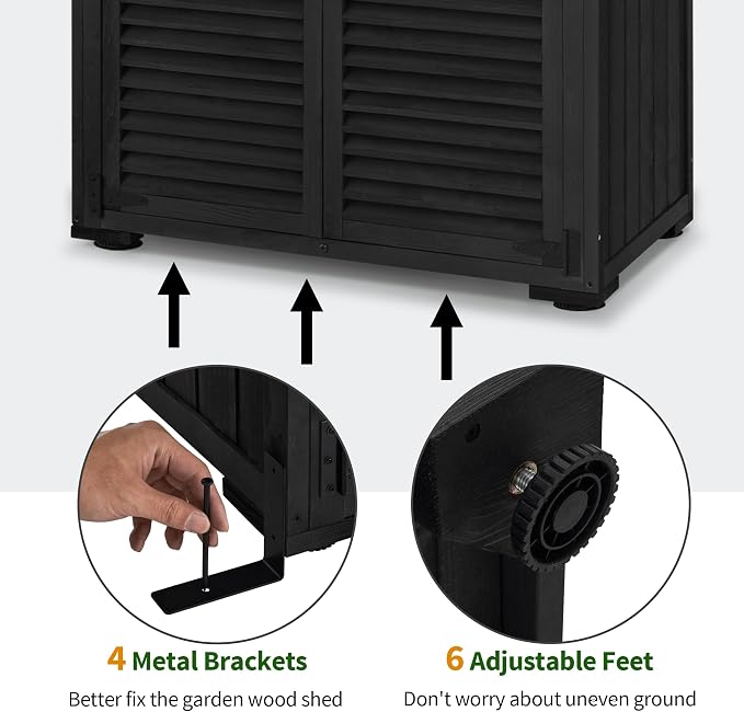 MCombo Outdoor Storage Cabinet, Wooden Storage Shed - Image 5