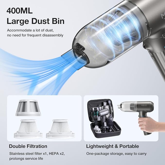 MECO ELEVERDE Compressed Air Duster Electric, 130000RPM 4in1 Air Duster - Image 6