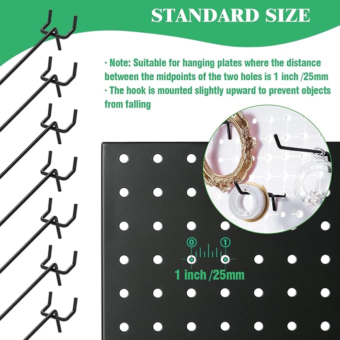 50Pcs 6"/15CM Pegboard Hooks Assortment Set, Metal Peg Board Hooks - Image 5