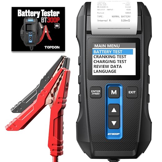 Car Battery Tester 12V 24V 100-2000CCA Lead-Acid Battery, TOPDON BT300P by TOPDON