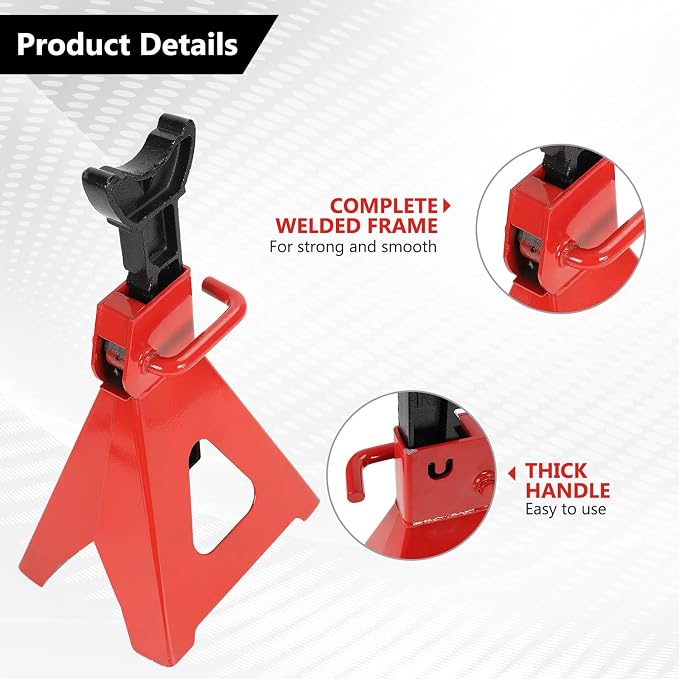 6 Ton Automotive Jack Stands, Heavy Duty Steel Car Lifting Stand - Image 5