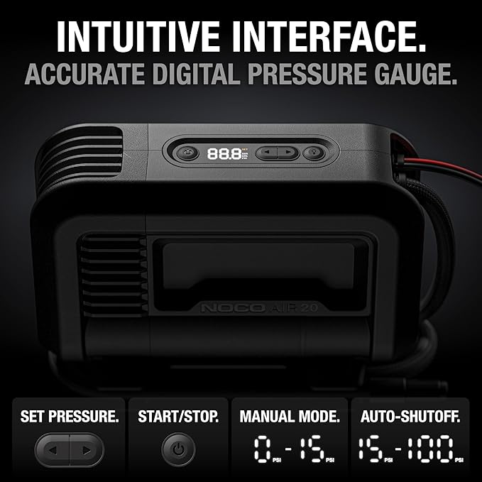 NOCO AIR20: UltraFast 20A Tire Inflator - 12V Portable Air Compressor Pump - Image 6