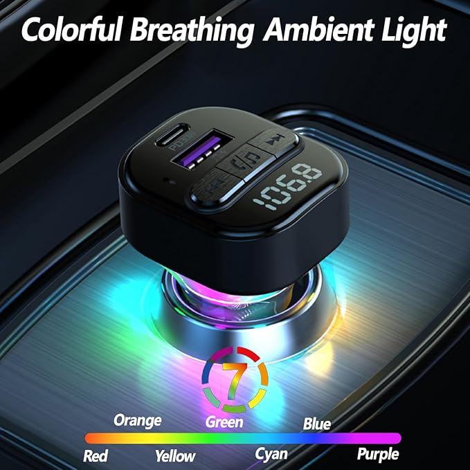 Bluetooth 5.3 FM Transmitter for Car, Wireless FM Radio Transmitter, Support - Image 4